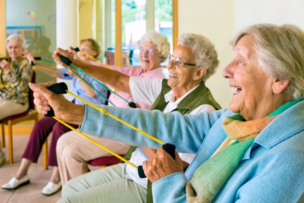 Senior residents doing activities at Harmony Retirement Living Las Vegas